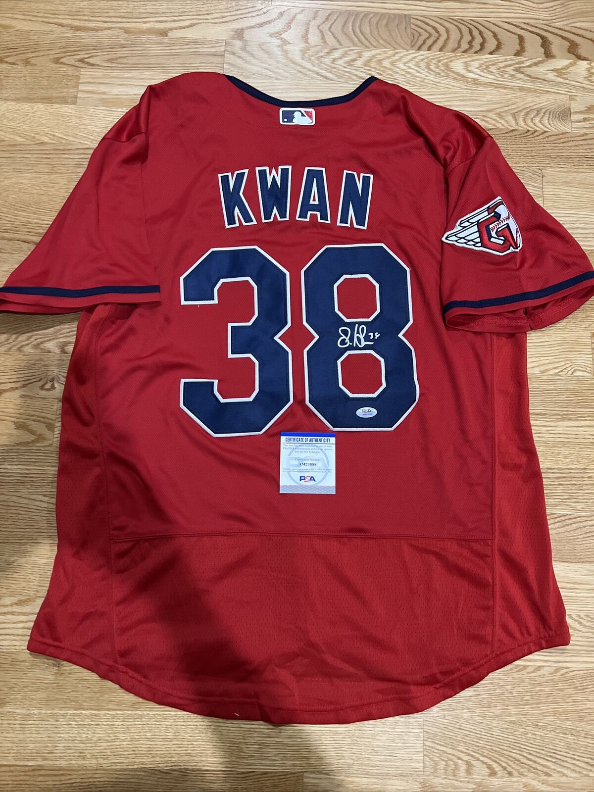 Steven Kwan Signed Red Jersey PSA – GPS Sports Gallery